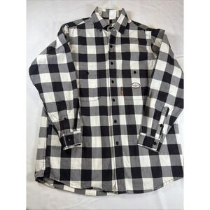 Rasco Mens Flame Resistant Shirt Large - Long Buffalo Plaid‎ Black & White
